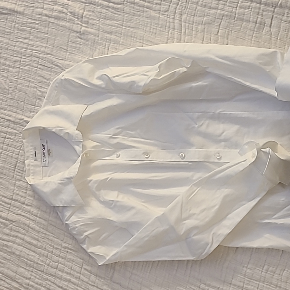 Calvin Klein Long Sleeve Button Front Wrinkle Free Blouse